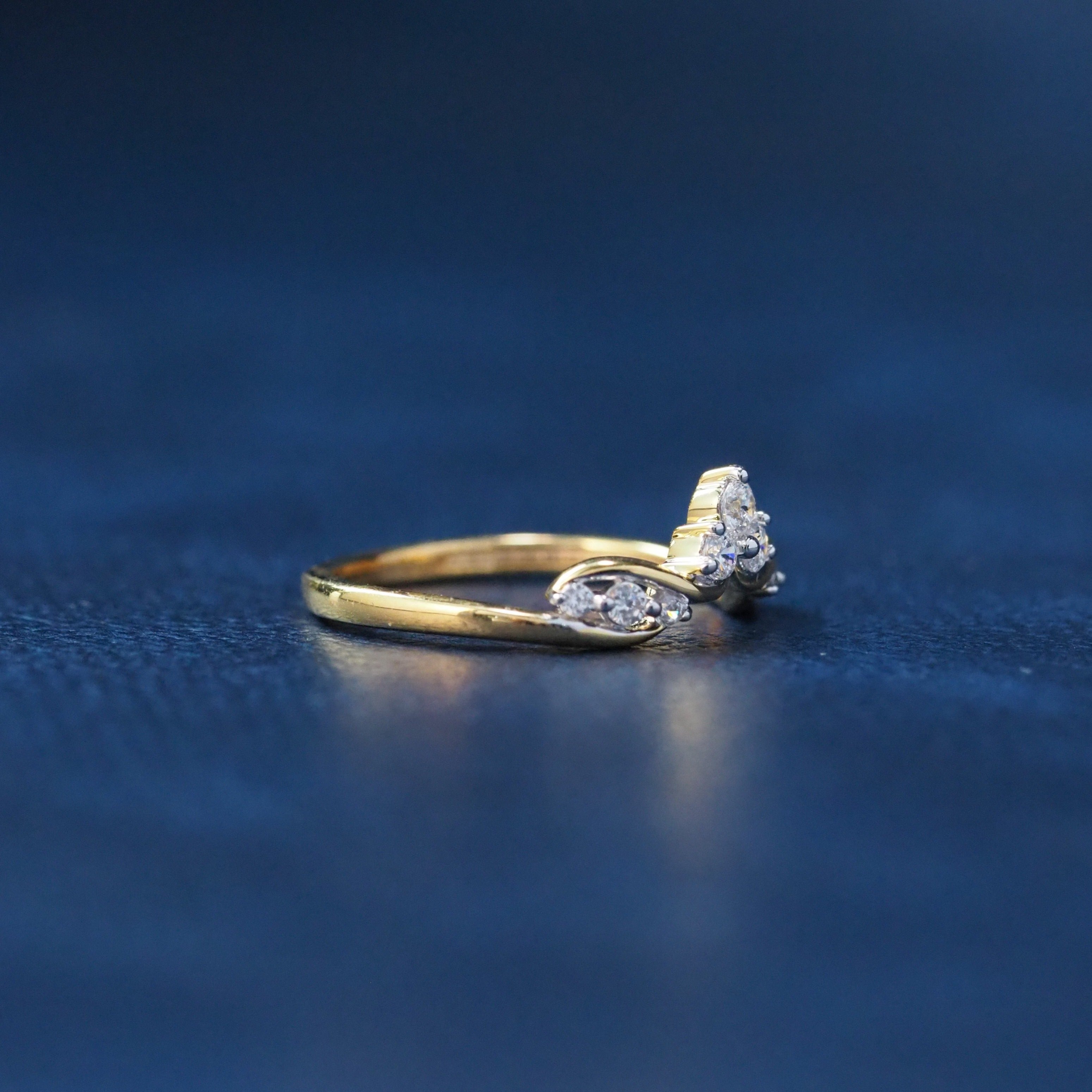 Silver Tiara Ring in 14 Yellow Gold Plating