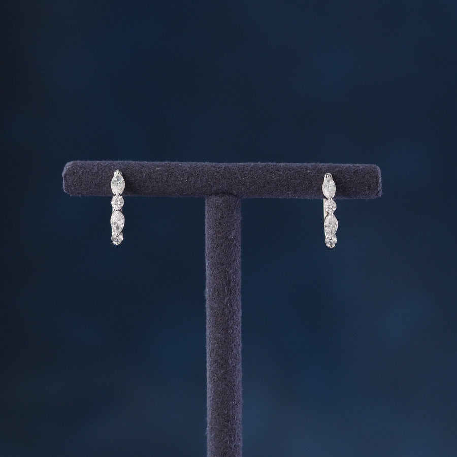 Marquise & Round Lab Grown Diamonds Hoop Earrings