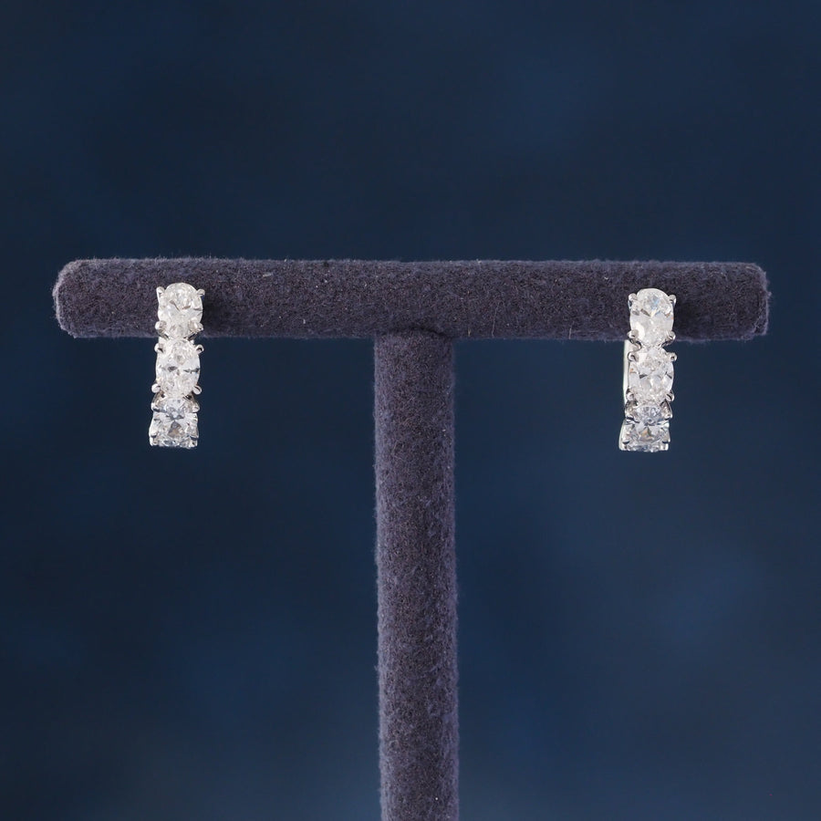 Oval Lab Grown Diamonds Hoop Earrings