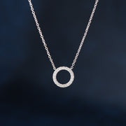 Round Circle Lab Grown Diamond Necklace