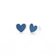 Denim Heart Earrings