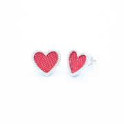 Denim Heart Earrings