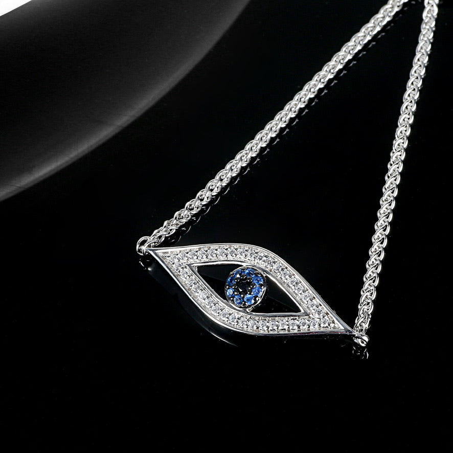 Silver Evil Eye Bolo Bracelet