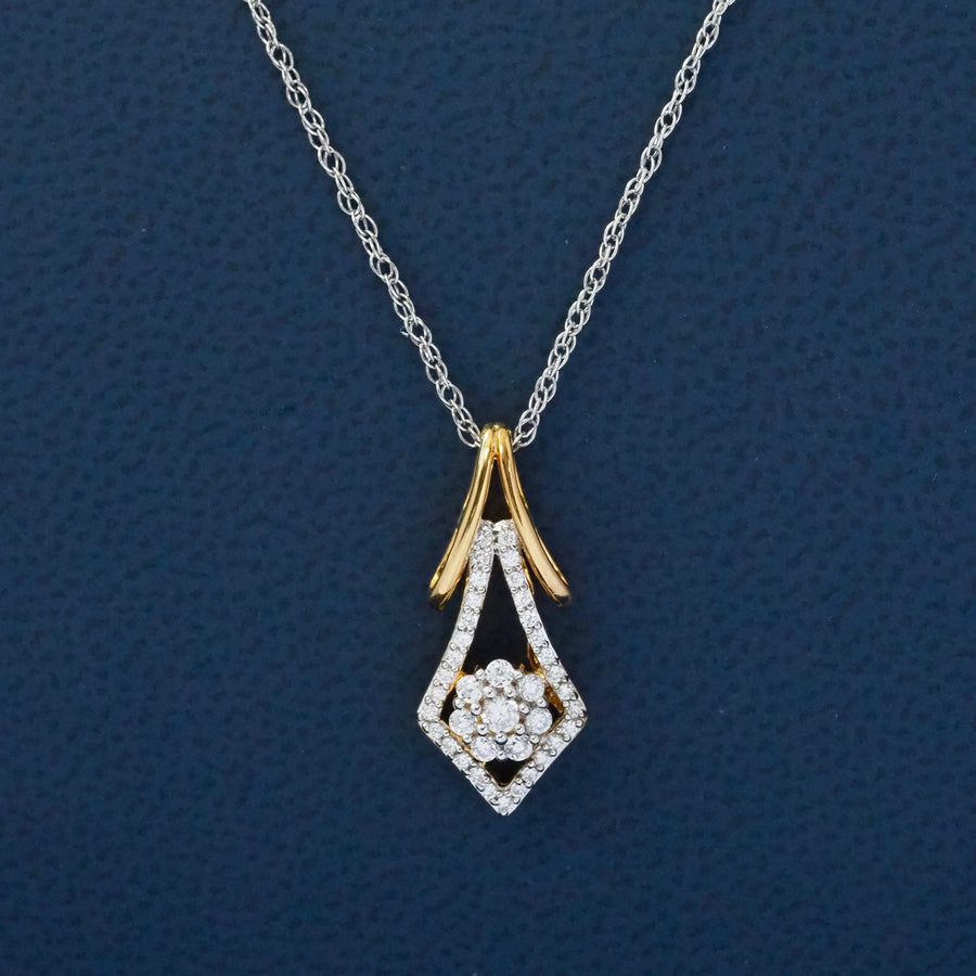 Silver Two-Tone Drop Pendant