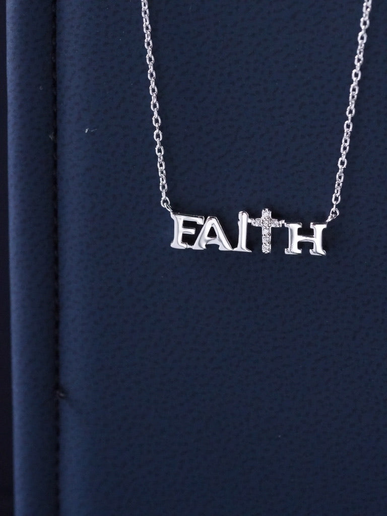 Silver "Faith" Necklace