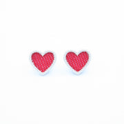 Denim Heart Earrings