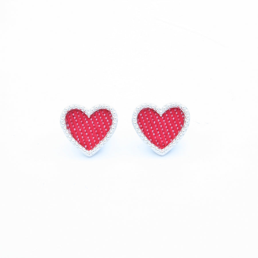 Denim Heart Earrings