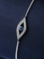 Silver Evil Eye Bolo Bracelet
