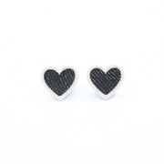 Denim Heart Earrings