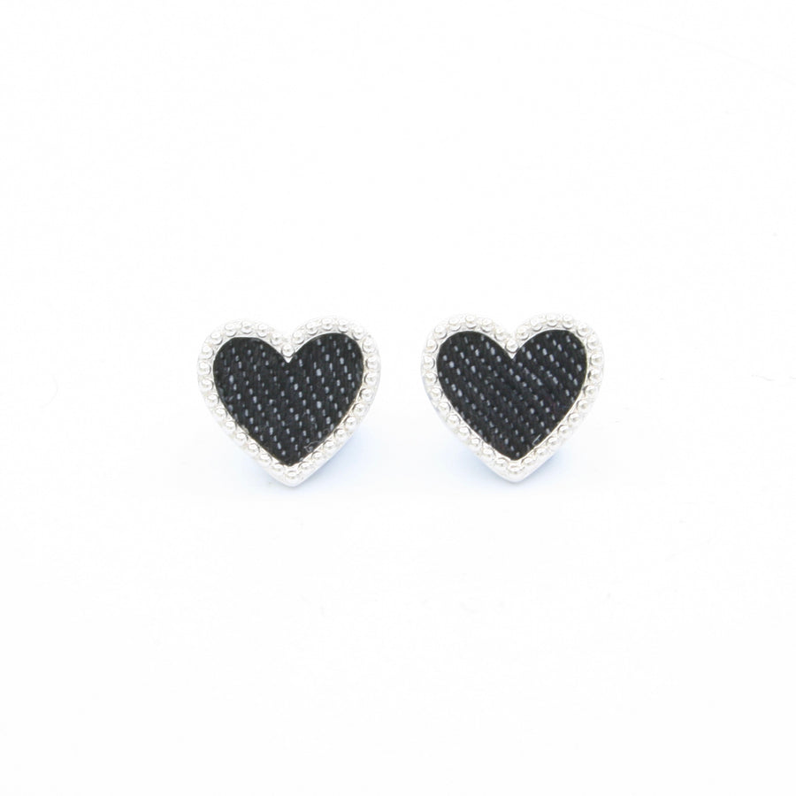 Denim Heart Earrings