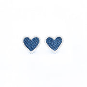 Denim Heart Earrings