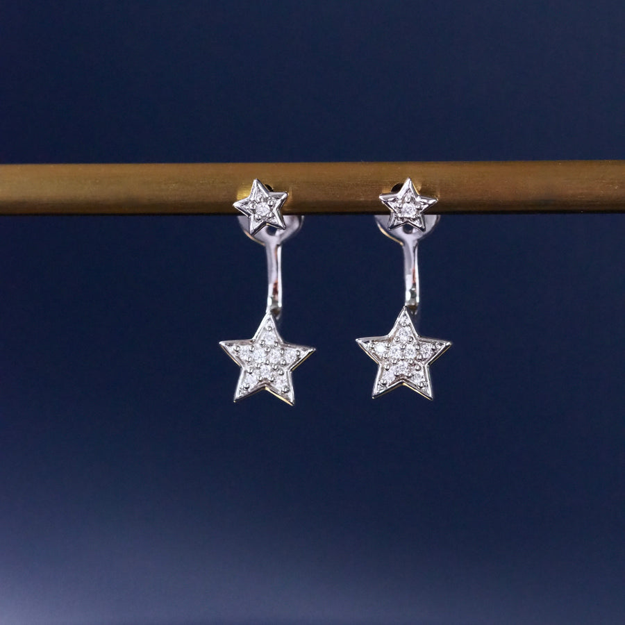 Silver Stars 2-way Earrings