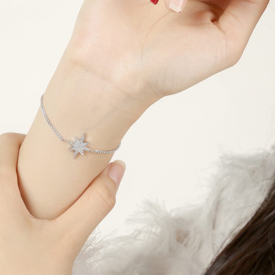 Silver Northern Star Bolo Bracelet