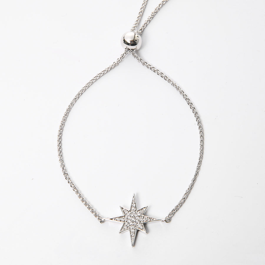Silver Northern Star Bolo Bracelet