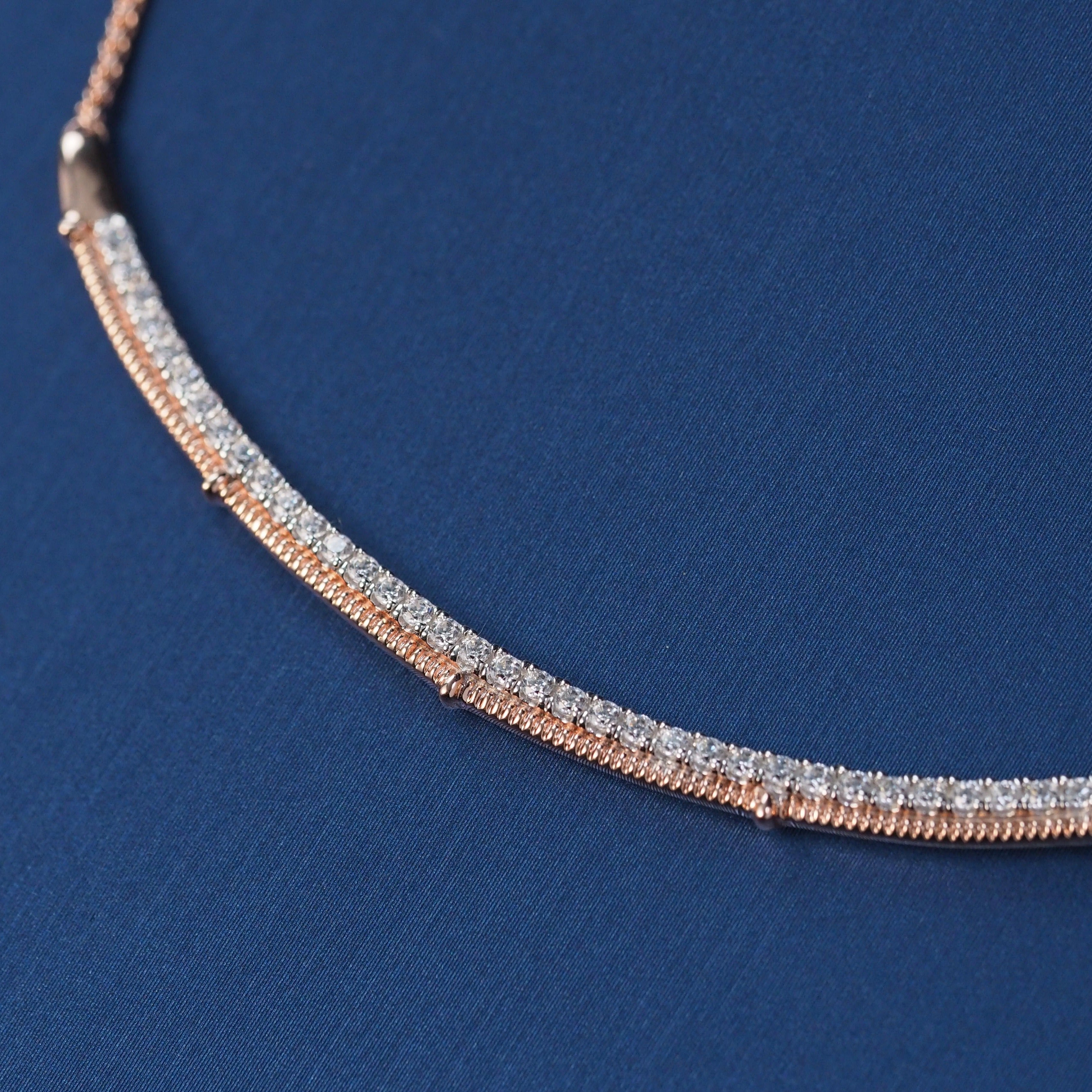 Silver Necklace in 14 Karat Rose Gold Plating