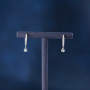 Silver Diamond Hoop Earrings