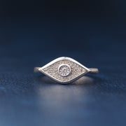 Silver Devil Eye Diamond Ring