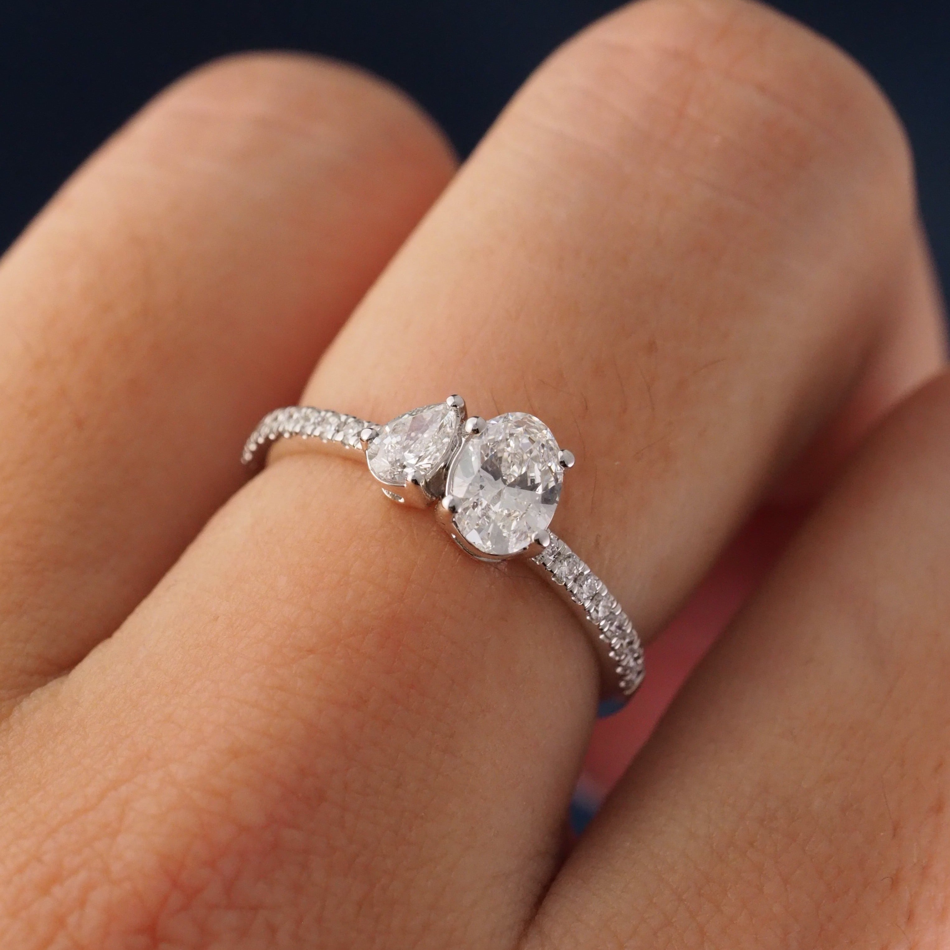 Oval & Pear Shape Lab Grown Diamond Ring