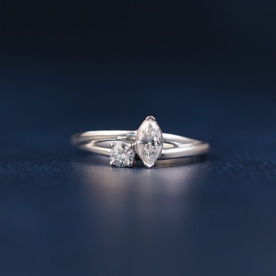 Marquise & Round Lab Grown Diamond Ring