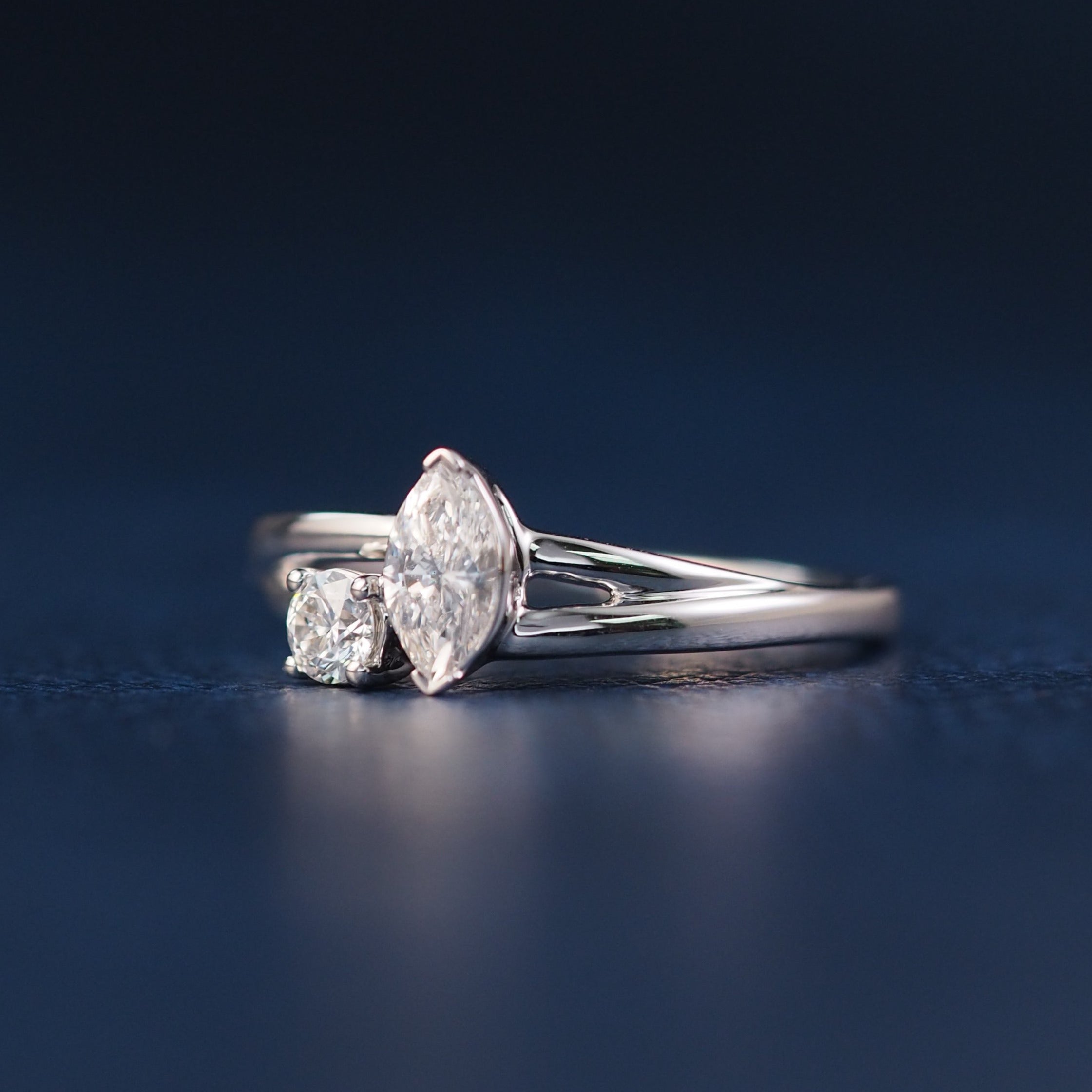 Marquise & Round Lab Grown Diamond Ring