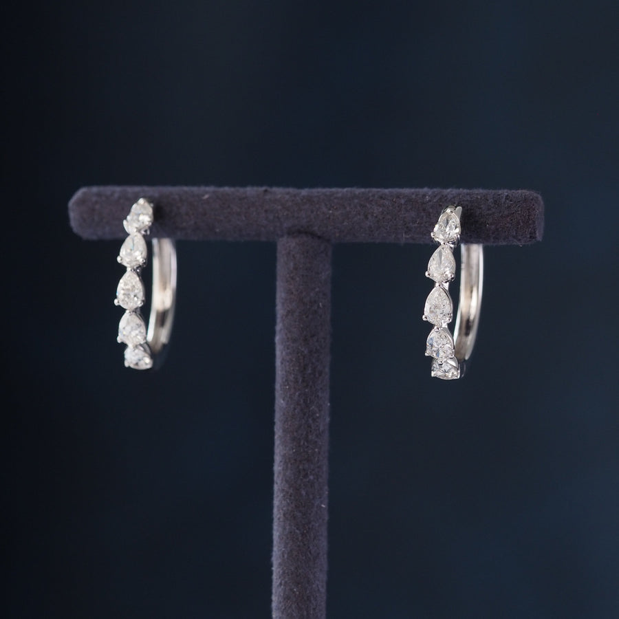 Pear Lab Grown Diamond Hoop Earrings