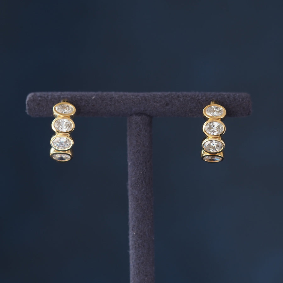 Oval Lab Grown Diamond Hoop Earrings