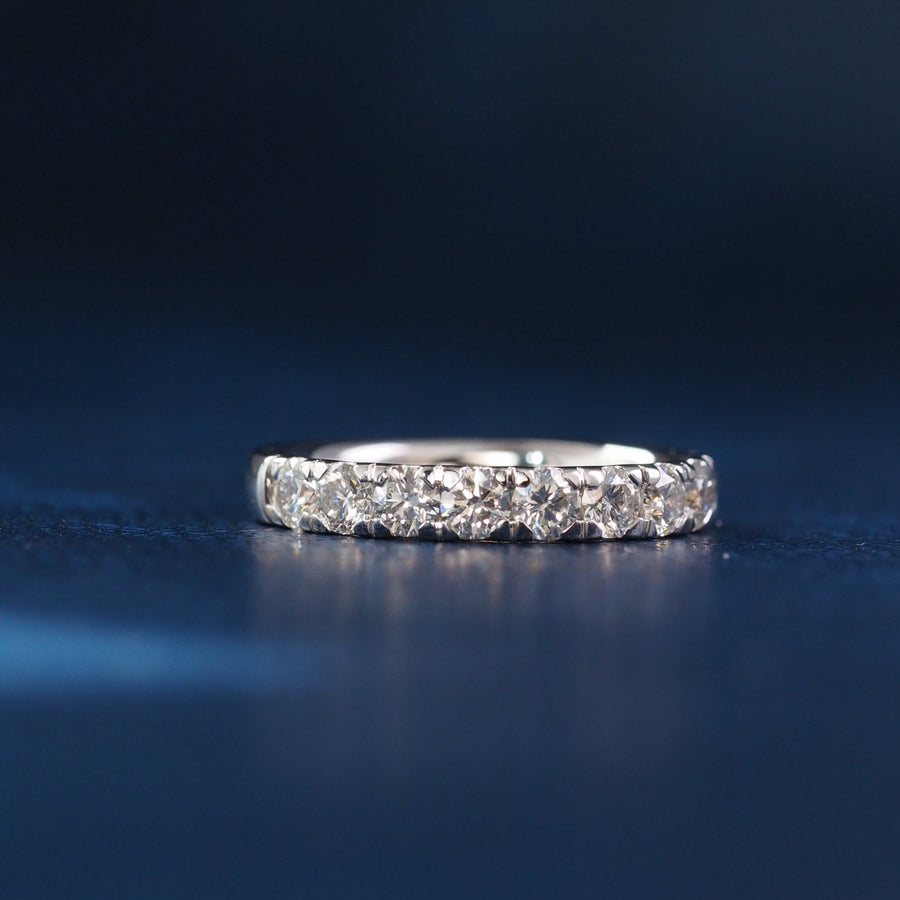 Round Lab Grown Diamond Half Eternity Band Ring