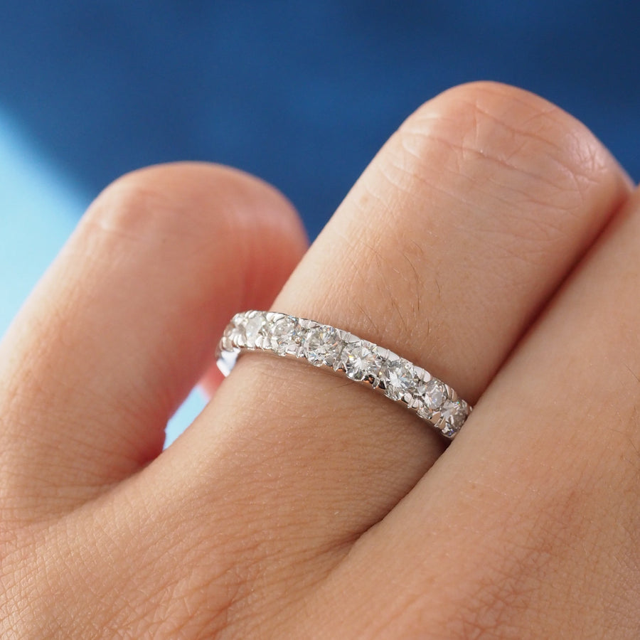 Round Lab Grown Diamond Half Eternity Band Ring