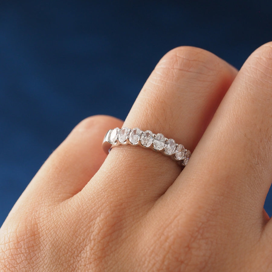 Oval Lab Grown Diamond 9-Stone Band Ring