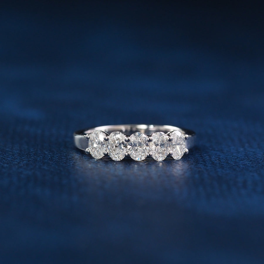 Oval Lab Grown Diamond 5-Stone Band Ring