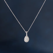 Pear Shape with Halo Lab Grown Diamond Necklace