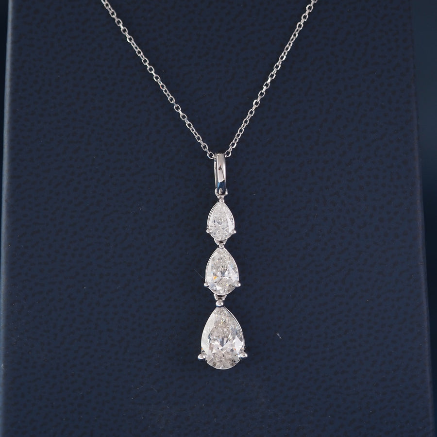 Drop Pear Shape Lab Grown Diamond Necklace