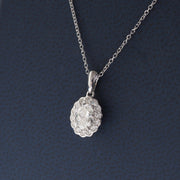 Round Flower Halo Lab Grown Diamond Necklace