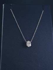 Solitaire Oval Shape Lab Grown Diamond Necklace