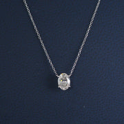 Solitaire Oval Shape Lab Grown Diamond Necklace