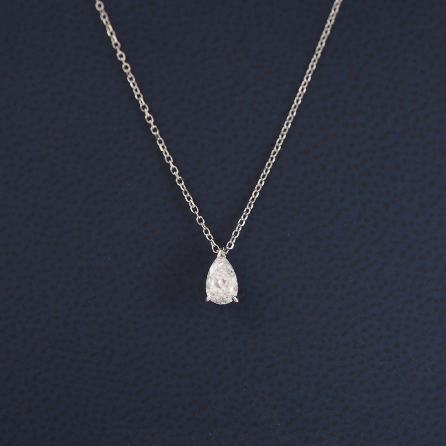 Solitaire Pear Shape 0.34ct Lab Grown Diamond Necklace