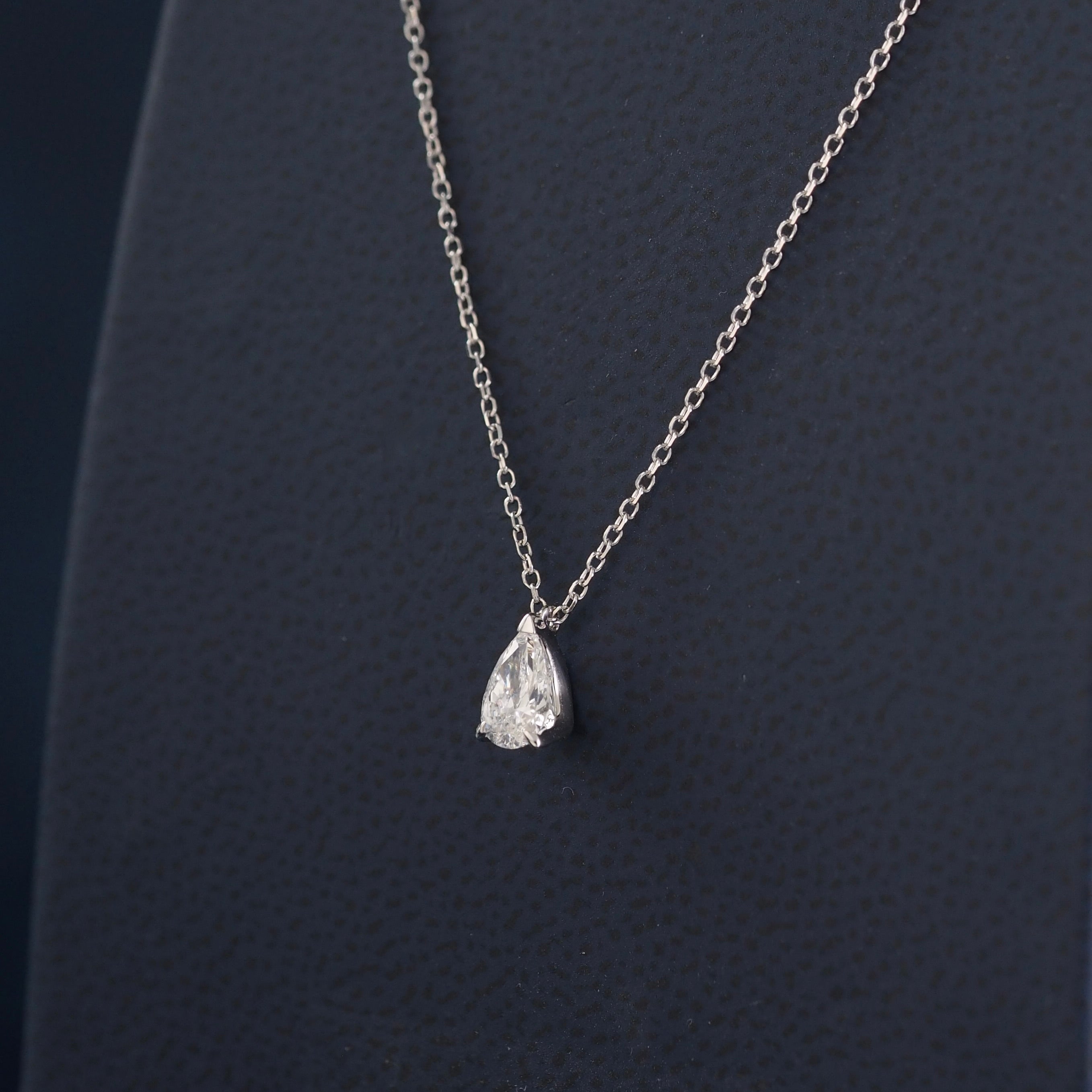 Solitaire Pear Shape 0.34ct Lab Grown Diamond Necklace