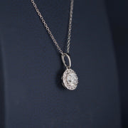 Round Halo Lab Grown Diamond Necklace