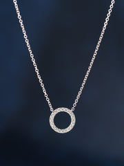 Round Circle Lab Grown Diamond Necklace