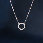 Round Circle Lab Grown Diamond Necklace