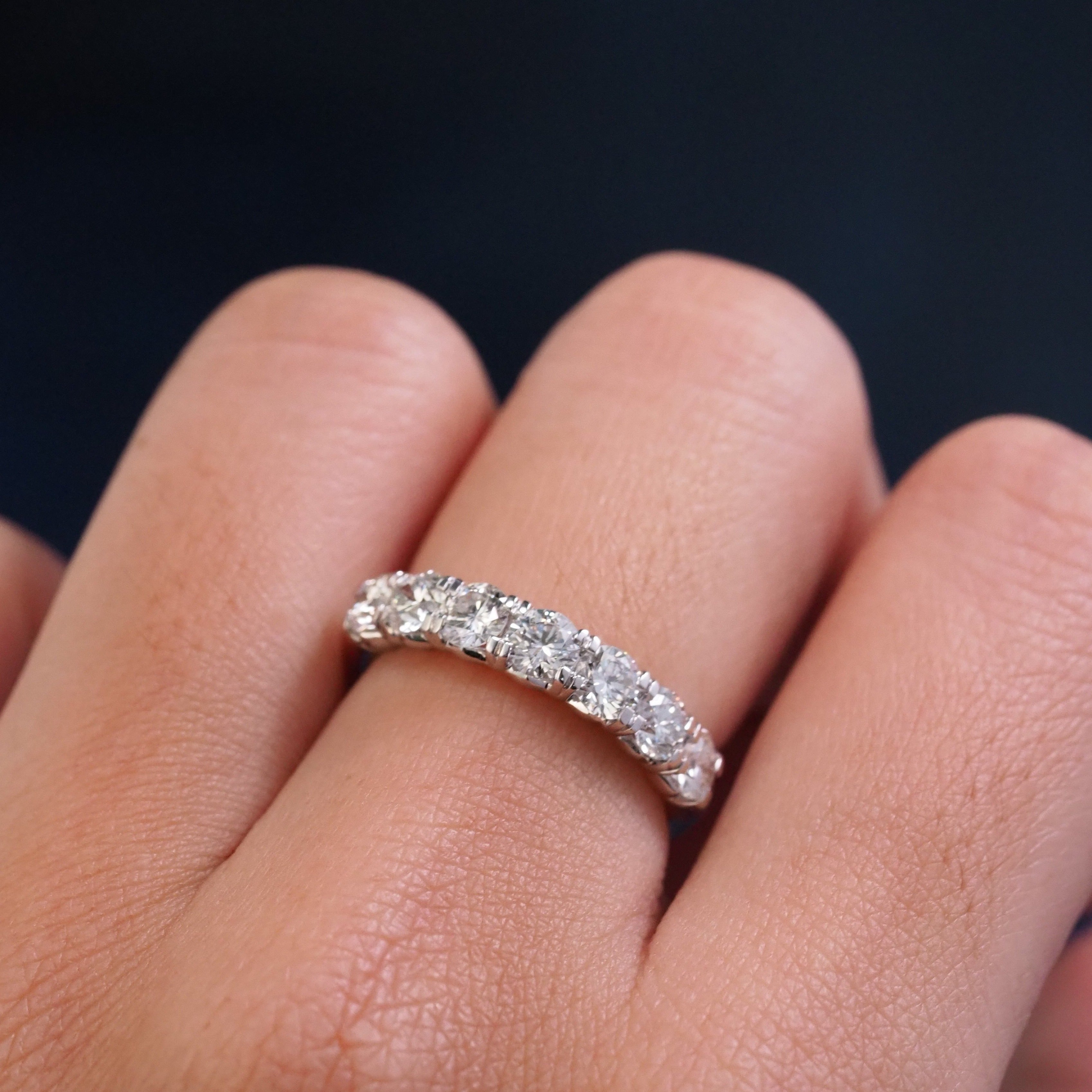 Round Lab Grown Diamond 7-stone Band Ring