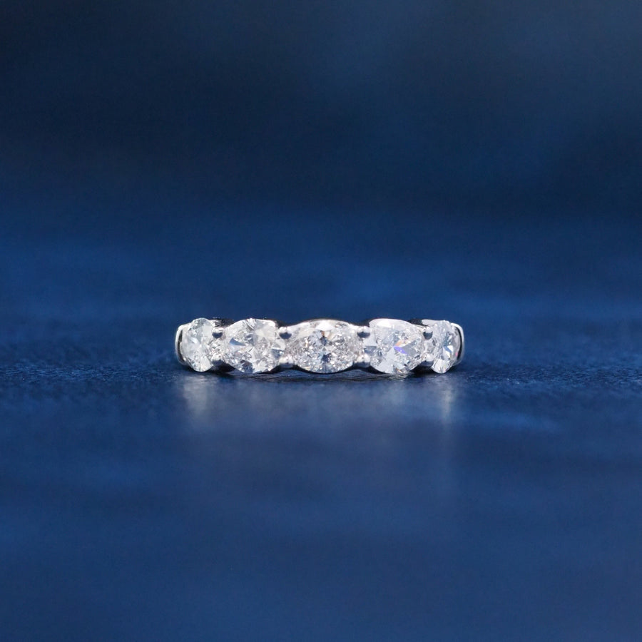 Oval Horizontal Lab Grown Diamond 5-Stone Band Ring