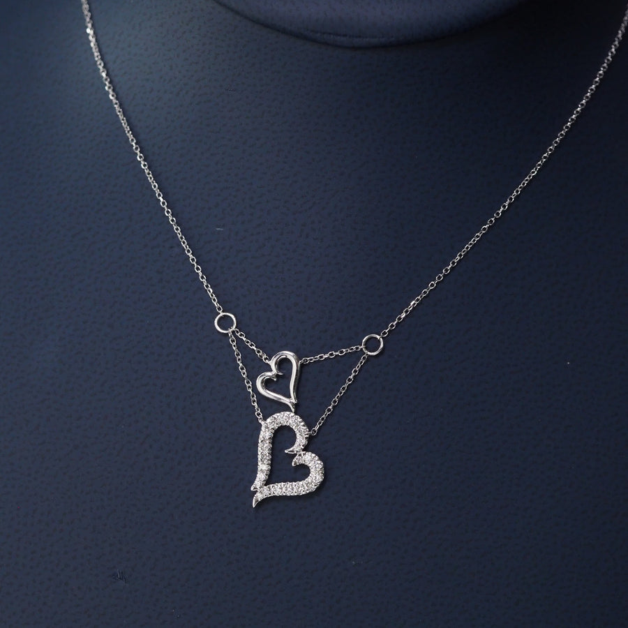 Double Hearts Lab Grown Diamond Necklace