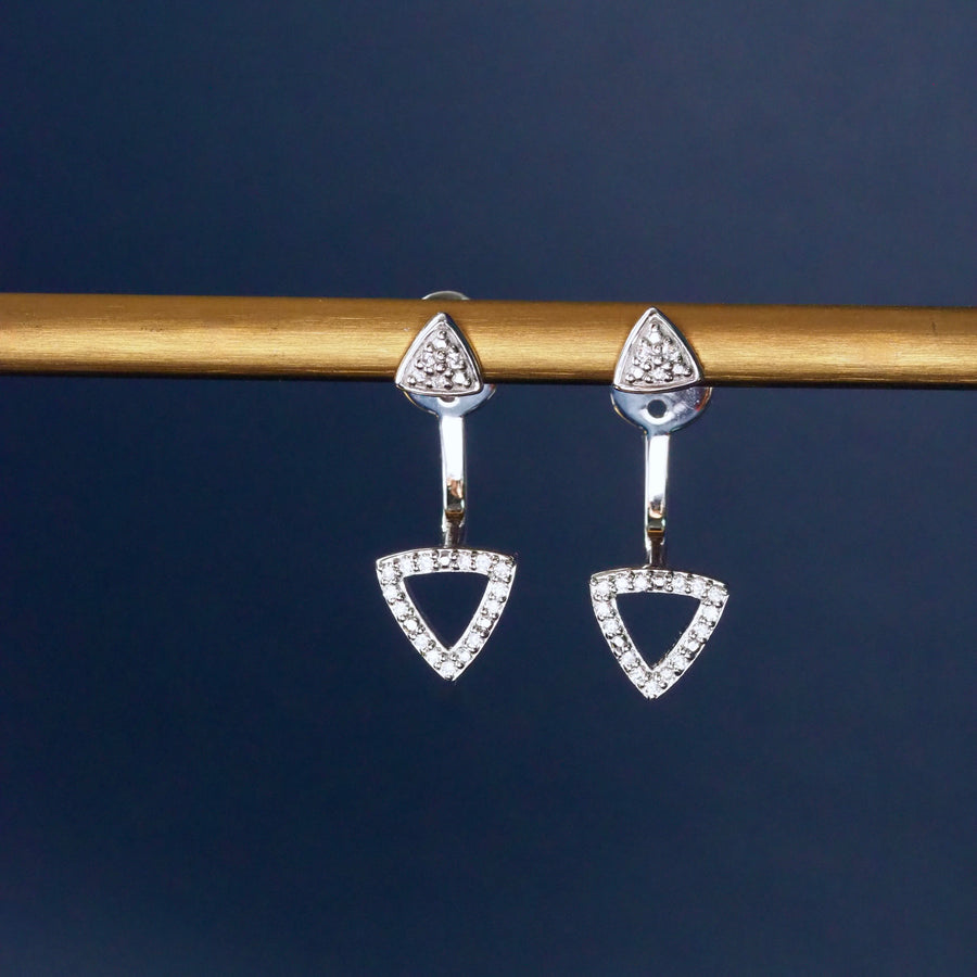 Silver Triangle 2-way Earrings