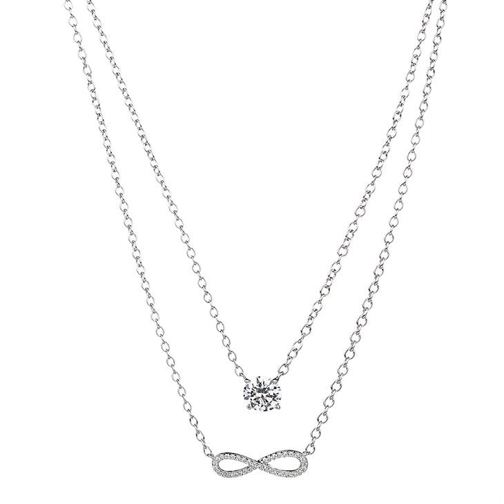 Silver Double Layered Infinity Necklace