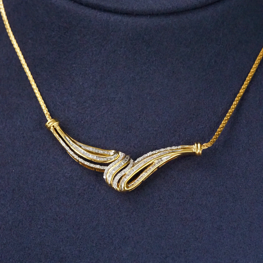 Silver Swirl Necklace in 14 Karat Yellow Gold Plating