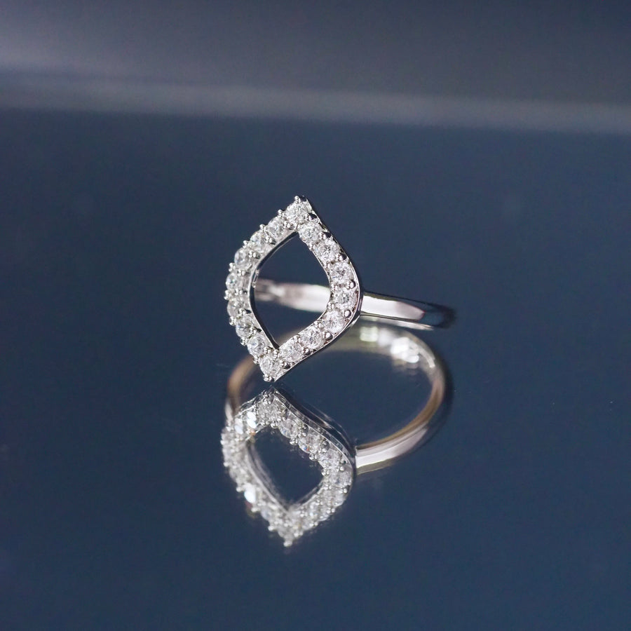 Silver Hollow Oval Ring