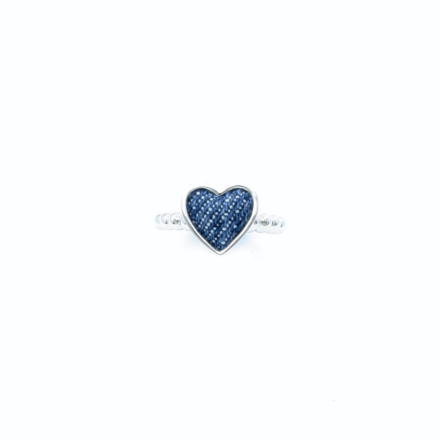Denim Heart Ring