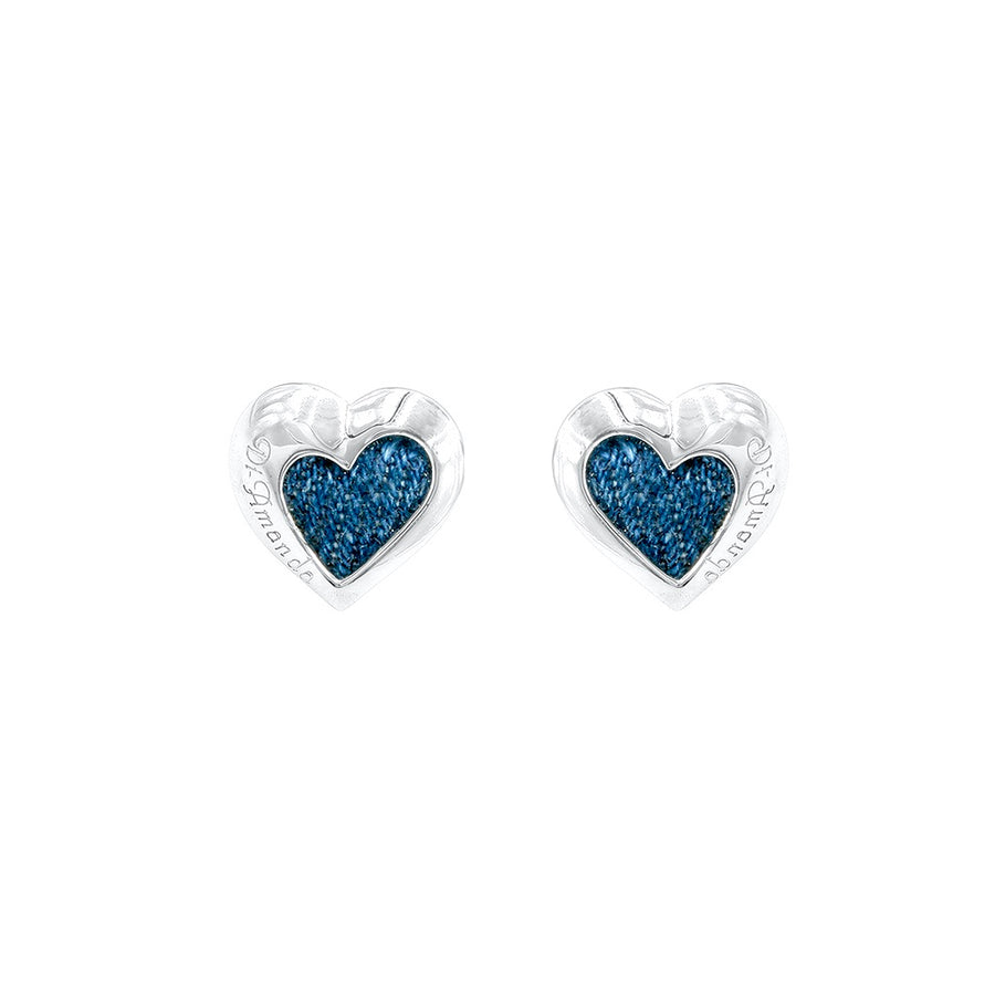 Denim Heart Earrings
