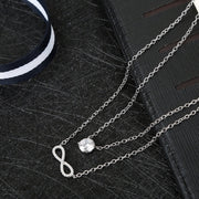 Silver Double Layered Infinity Necklace